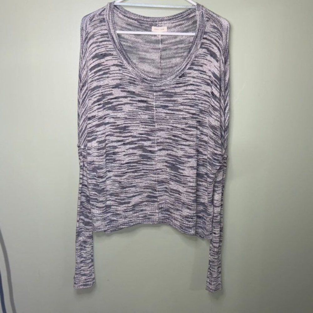 Silence + Noise Anthro Open Knit Grey Sweater M